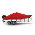 Eevelle Boat Cover BAY BOAT Rounded Bow, Low or No Bow Rails Inboard Fits 17ft 6in L up to 90in W Red SFCCB1790-RED